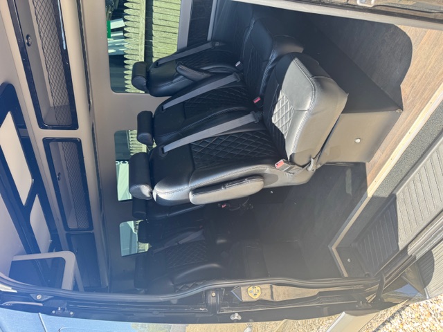 Van interior with leather seats